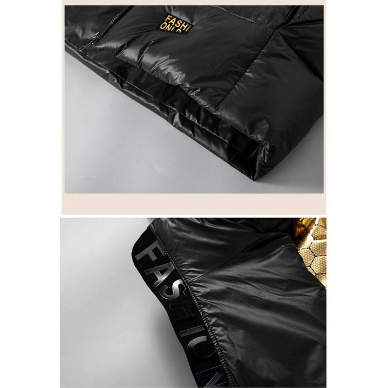 Vinter Plus Size dunväst med huva för feta män Lös vit ankdun svart guld väst 4XL-12XL
