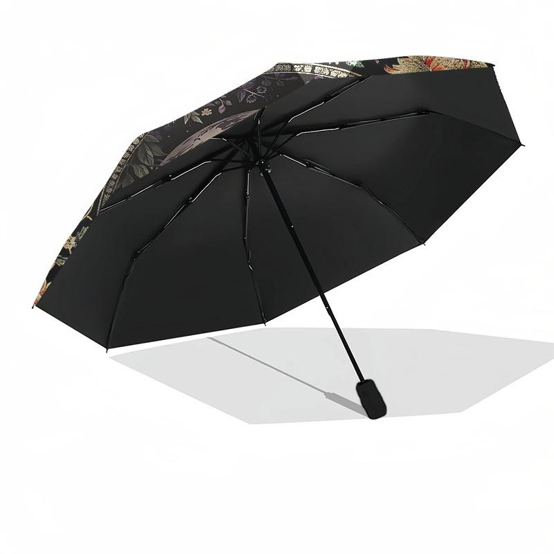 Bat MoonThemed Automatic Opening and Closing Umbrella 8 Ribs, Suitable for Leisure and Going Out, Outdoor Accessory, Gothic Style, Fashion