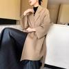 Women's High-End Double-Faced Wool Coat - New Autumn/Winter Style, Loose Mid-Length, Tie-Waist, 100% Wool Fashion Coat.