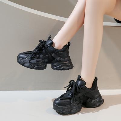 Four Seasons New Women's Round Head Mesh Platform Daddy Shoes Cold Sticky Sneakers Versatile Casual Fashion Student Shoes