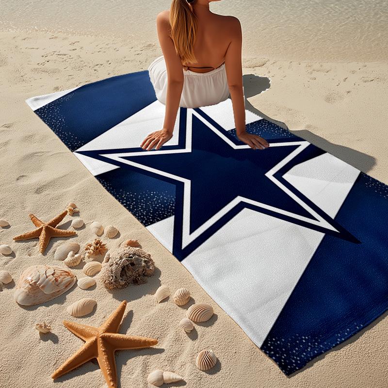 Dallas Cowboys Microfiber Beach Towel, Lightweight And Quick-Dry, for Summer Travel, Beach Essential, Swimming Pool