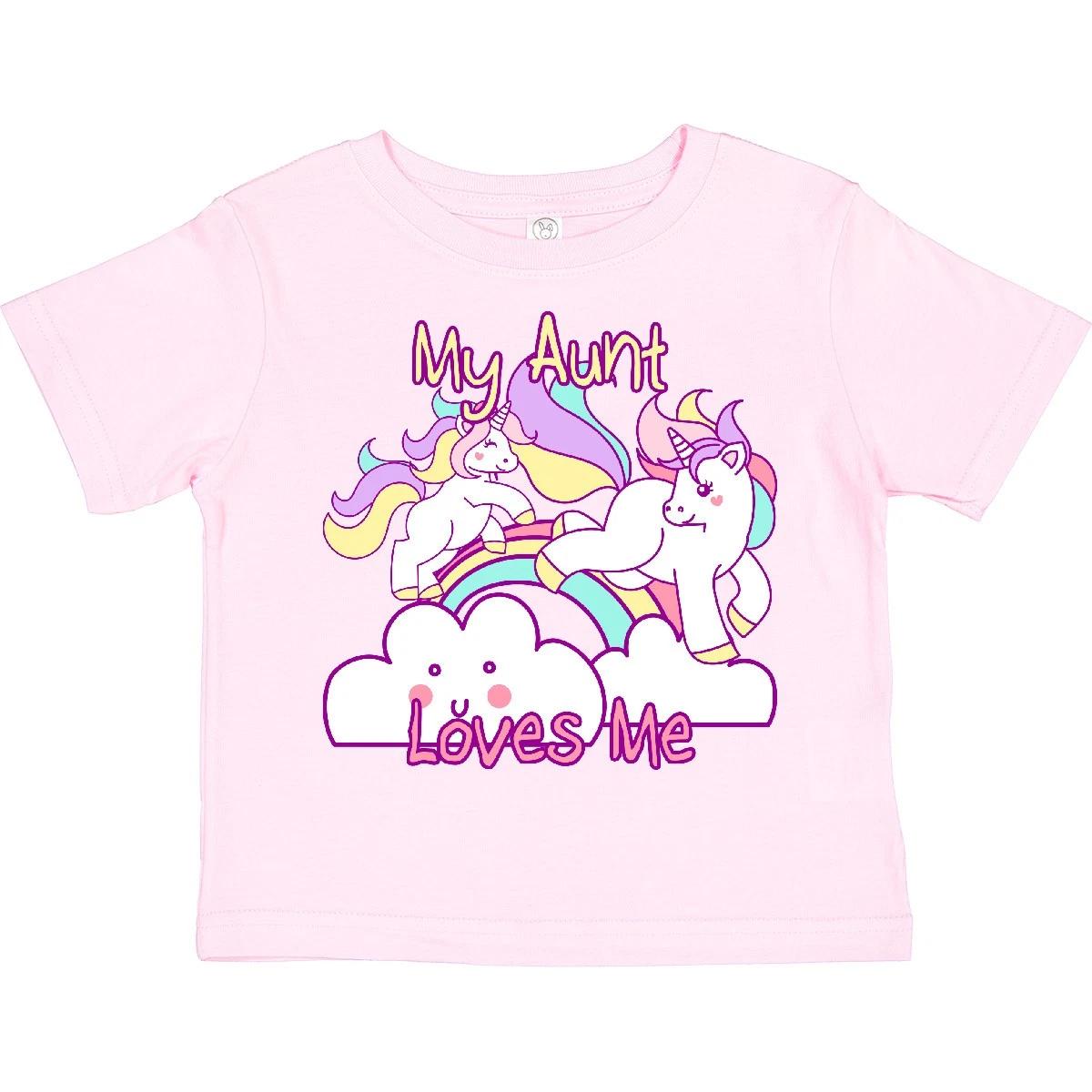 Inktastic My Aunt Loves Me Unicorn Toddler T-Shirt Cute Niece Nephew Unicorns 140
