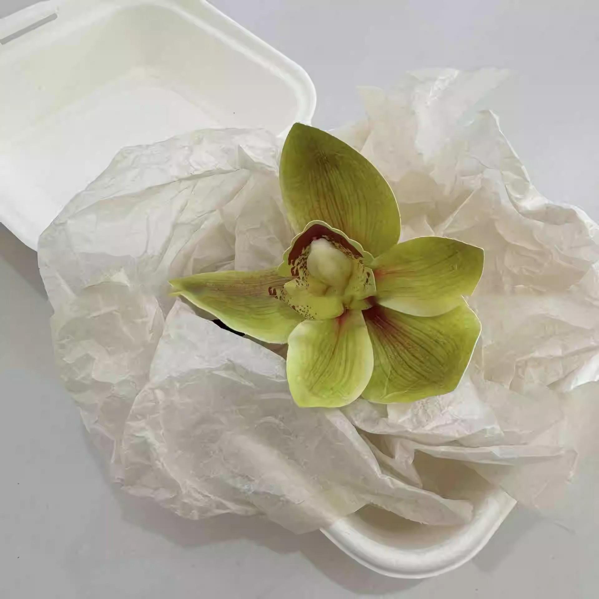 

Xiaoqing Xinyang Orchid Hair Clip With Temperament Head Flower Three Dimensional Edge Photo Side Duck Billed зелёный