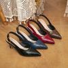 Women S Pointed Toe Backless Thin Heel High Heel Sandals Casual Versatile