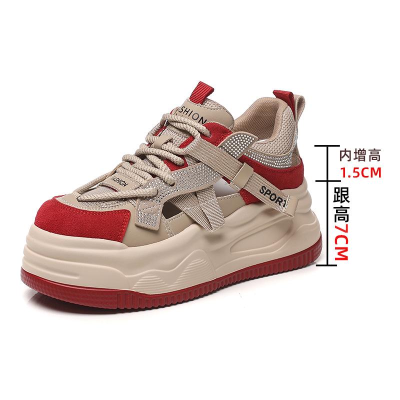 

2025 spring and summer new mesh thick-soled versatile dad shoes women s popular soft-soled lightweight casual sports student shoes 34