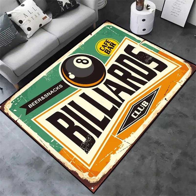 3D Bunter Snooker Billard Teppich Ball Sportbereich Teppich Für Wohn- Esszimmer Schlafzimmer Dekor Fußmatte Badezimmer Rutschfeste Teppiche