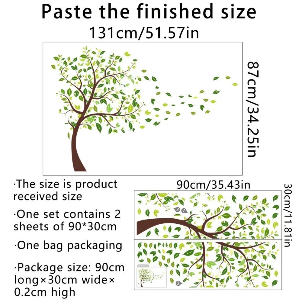

Наклейка на стену с растением, большим деревом и листьями, фоновая стена, для украшения гостиной и комнаты