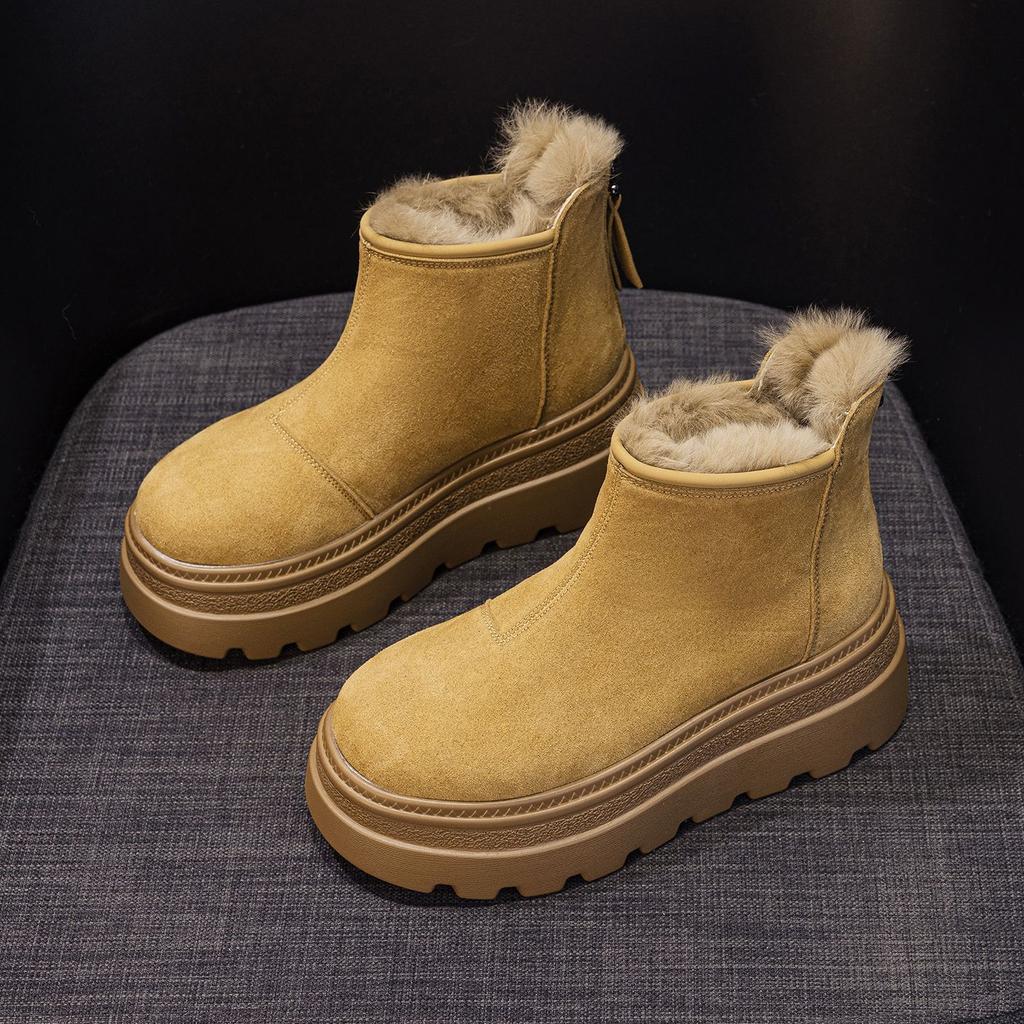 Botas de nieve para mujer 2026 invierno nuevo moda estilo casual versátil cremallera trasera botas de mujer
