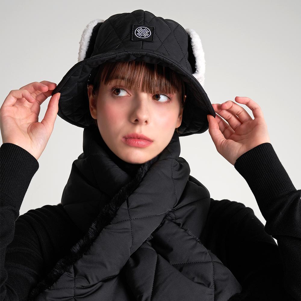 TECHSKIN Women'S Padded Earmuff Bucket Hat Black