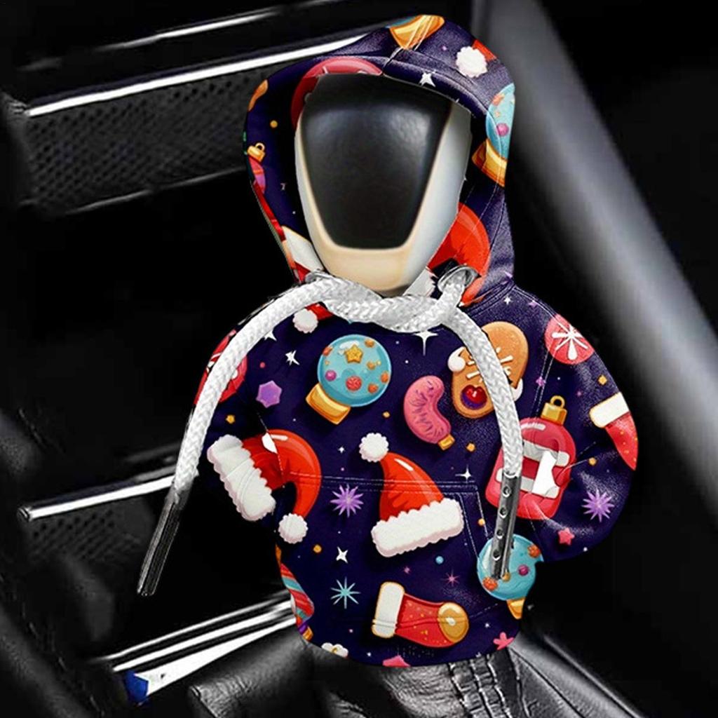 Shift Knob Cover Christmas Small Gear Shift Knob Cover Funny Protector For Holiday Birthday Travel Driving Winter Road Trips SUV