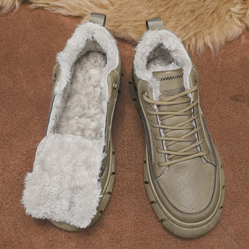 Men's Large Size Winter Mid-Top Fashion & Sport Shoes with Extra Warm Velvet