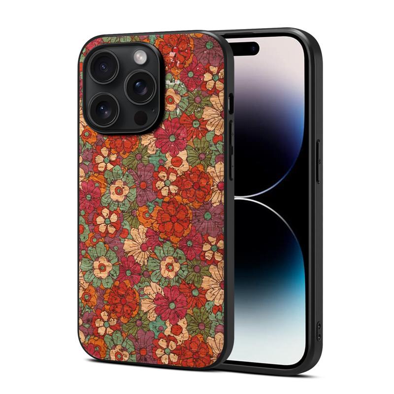 Ultrathin Flower Figure Leather Case For iPhone 16 16E 15 14 13 12 11 Pro Max 15Plus XS Max XR 7 8 SE 2026 Shockproof Back Cover