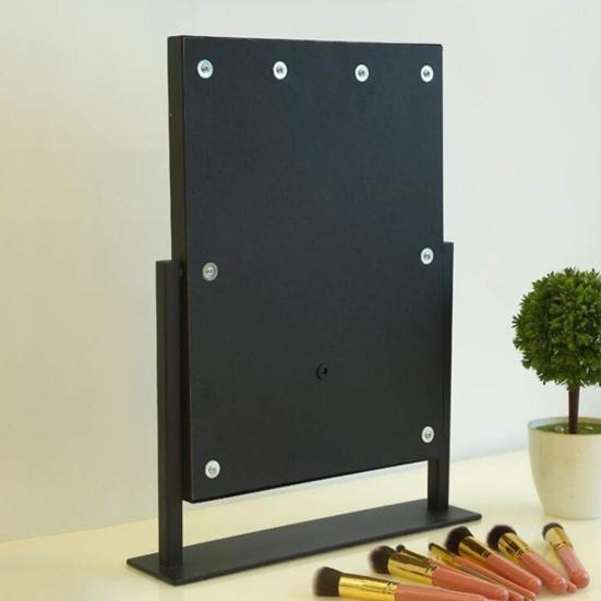 LED Lighted Makeup Mirror 3 Colors Lighting Touch Control Adjustable Stepless Dimming Cosmetic Mirror Portable Travel Vanity Mirror with Lamp