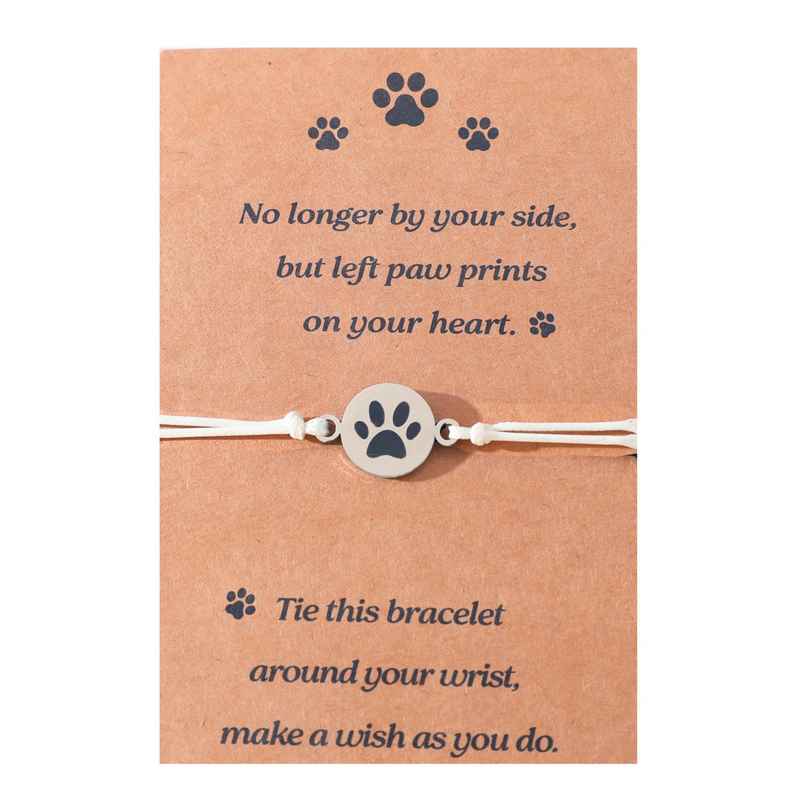 

Браслет дружбы из нержавеющей стали с кошачьей лапкой: Плетеная вручную веревочка-благословение