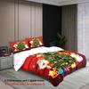 3pcs Santa Claus Reindeer Red Printed Coreless Bedding Set, Soft and Comfortable, Multi Size Dormitory Bedroom, Machine Washable