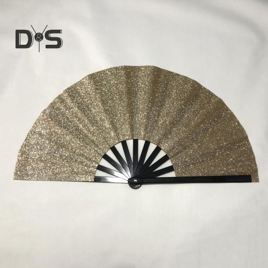 Glitzernder Kung-Fu-Faltfächer, Tanzperformance, Handventilator, tragbar, leicht, Sommer-Kühlventilator, Dekoration, Party-Zubehör