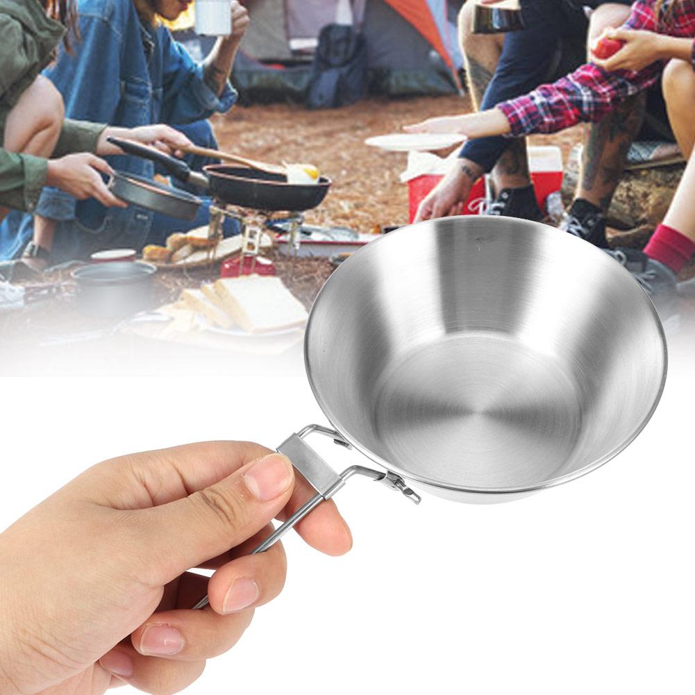 Outdoor Verdicken 304 Edelstahl Klapp Tragbare Picknick Schüssel Camping Kochgeschirr Utensilien