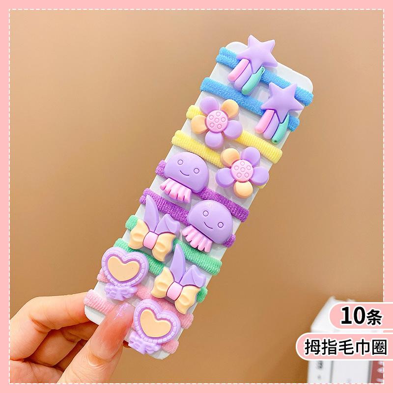 10pcs/Set New Rubber Band for Children Cartoon Hair Band New High Elasticity Sweet Cute Baby Hair Rope Girls Hair Accessories