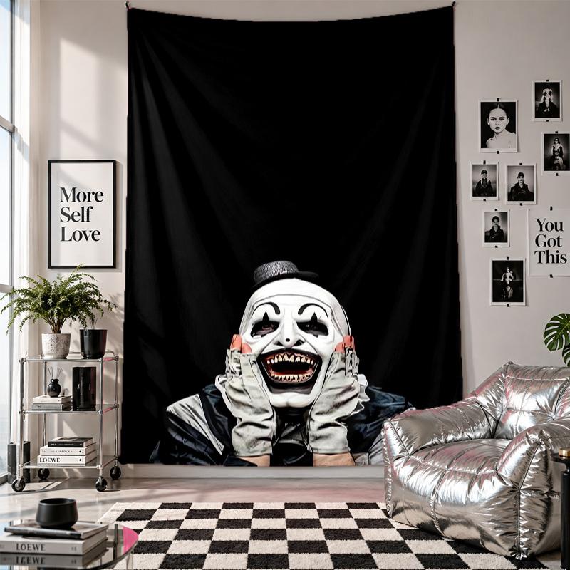 WandteppichTerrifier Art the Clown Kunst Hängendes Tuch Dekorative Hintergrundabdeckung für die Raumdekoration