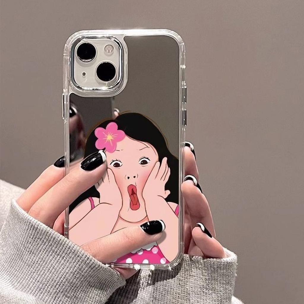Cosmetic Mirror Transparent Mobile Phone Case Mirror Transparent Mobile Phone Case Cartoon Personality Cute for Apple Mobile Phone Case