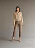 Cashmere Lapel Zipper Cardigan for Women - Autumn/Winter, Thick, Loose Fit, Slimming, Short, Gentle Style.