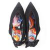 Great HERMES pumps Back ribbon pointed toe  black Suede leather Women 36 221013Z Used