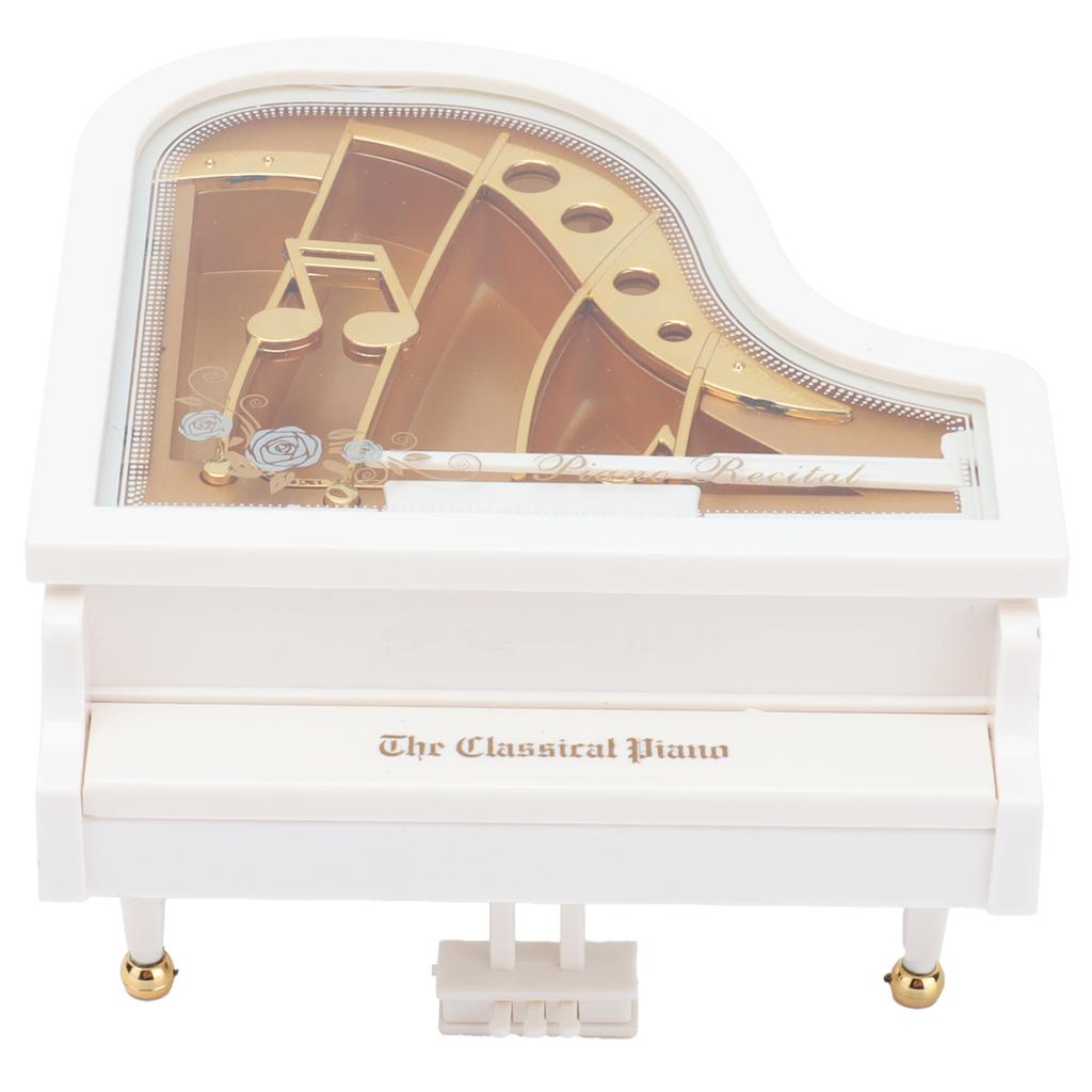 Music Box Mini Retro Classical Piano Rotating Triangular Music Box for Home Table Decoration