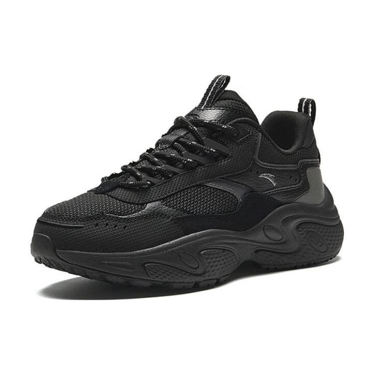 Anta Starlight Mesh Cushioning Breathable Low Top Chunky Sneakers Women's Black 922348837-6