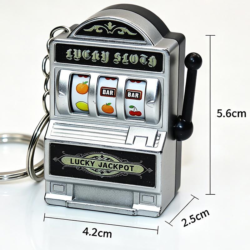 Machine à sous Mini Fruits Créative Jouets de Décompression pour le Bout des Doigts Porte-clés Charme Porte-bonheur Pendentif Jackpot Sac Cadeaux Amusants Pour Enfants Adultes