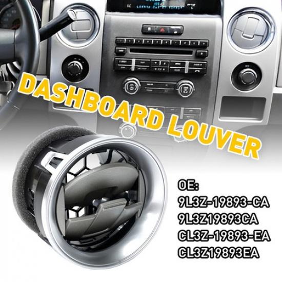 Fit For Ford F-150 2009-2014 Dashboard Louver AC Heater Louvre Air Vent Silver