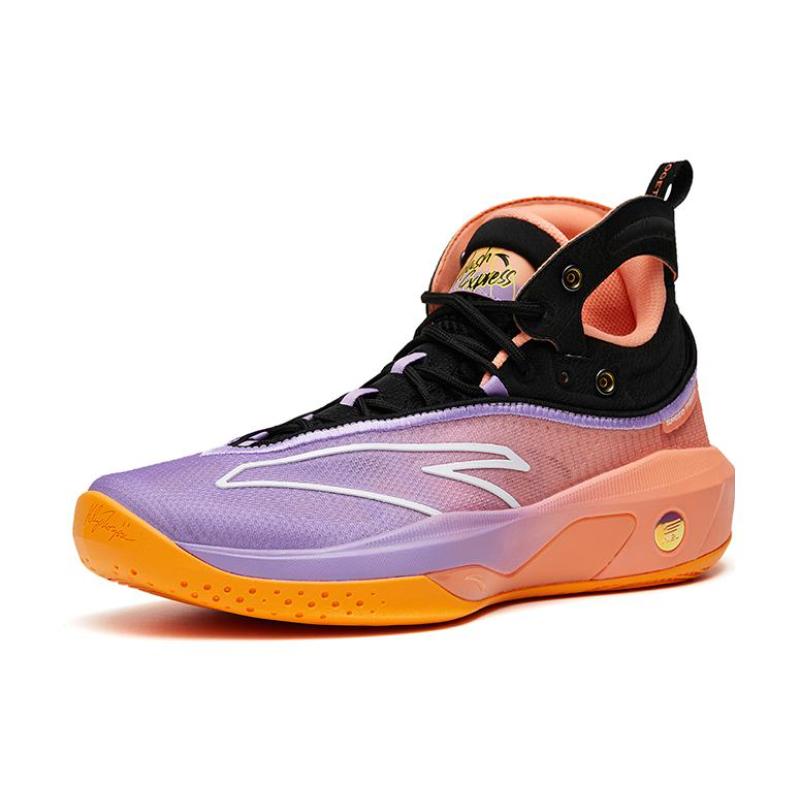 Anta KT8 Evening Glow Cushioning Anti-Slip And Wear-Resistant High-Top Performance Basketball Shoes Orange Purple Black Sneakers 112321101-6
