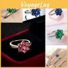 Blue Pink Zirconium Ring Copper Base Gold Plating Conscious Decoration Women