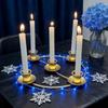 Metal Candle Holder Gold Metal Advent Wreath Candle Holder for 4/5 Taper Candles Christmas Candle Ring Windowsill Candles Holder