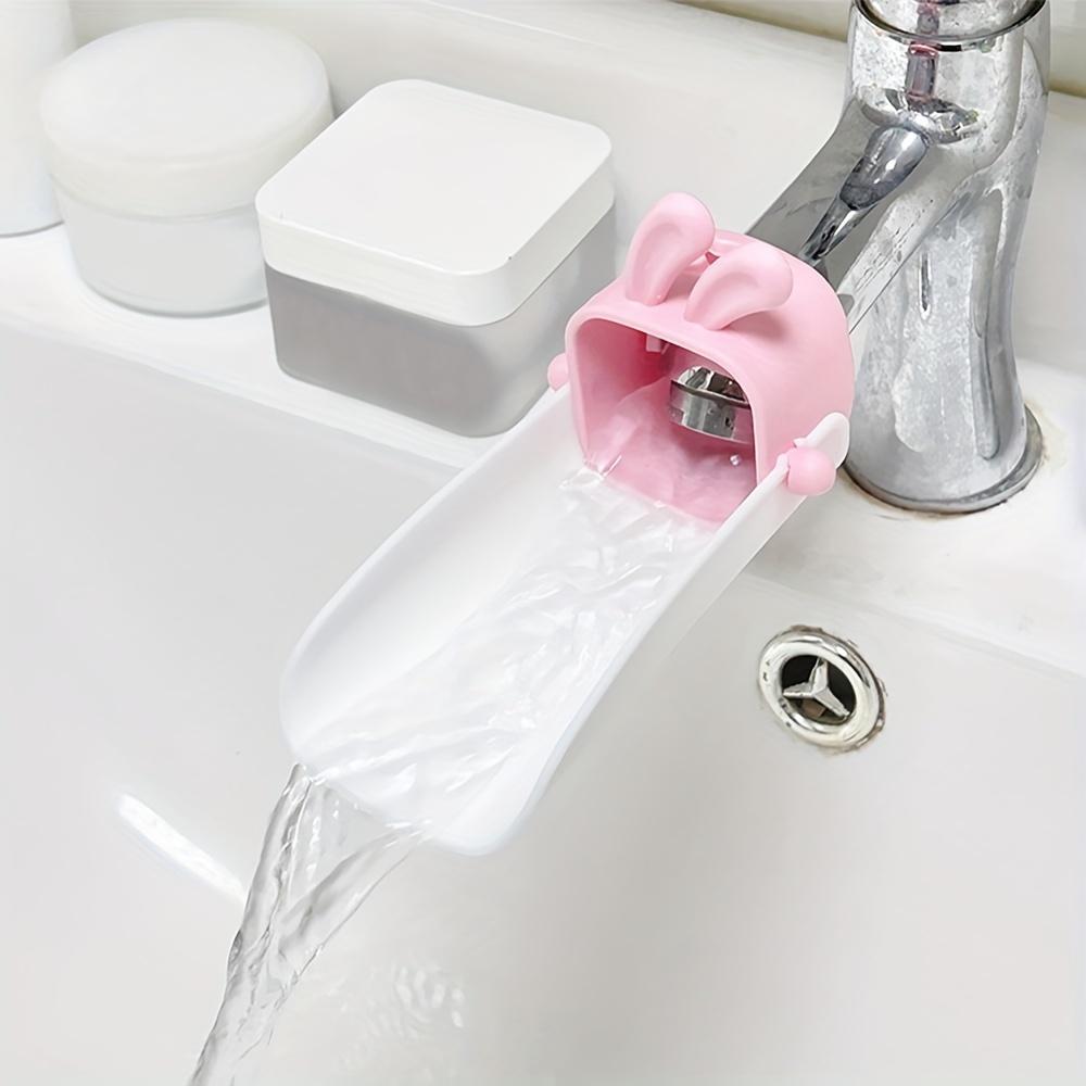 U-Shaped Faucet Extender with Cute Bunny Design - Durable Polyester Kitchen Sink Faucet Extender, Drinking Water Safe, Easy Installation