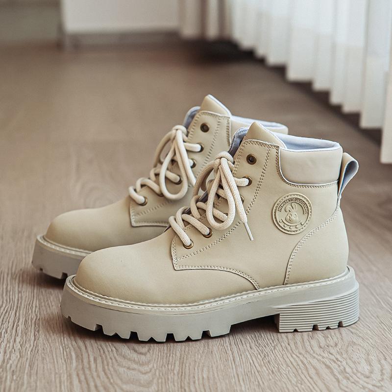 3070 Big Yellow Boots New Tooling Desert Short Boots Couple British Functional Bumblebee Thick-soled Heightening Martin Boots