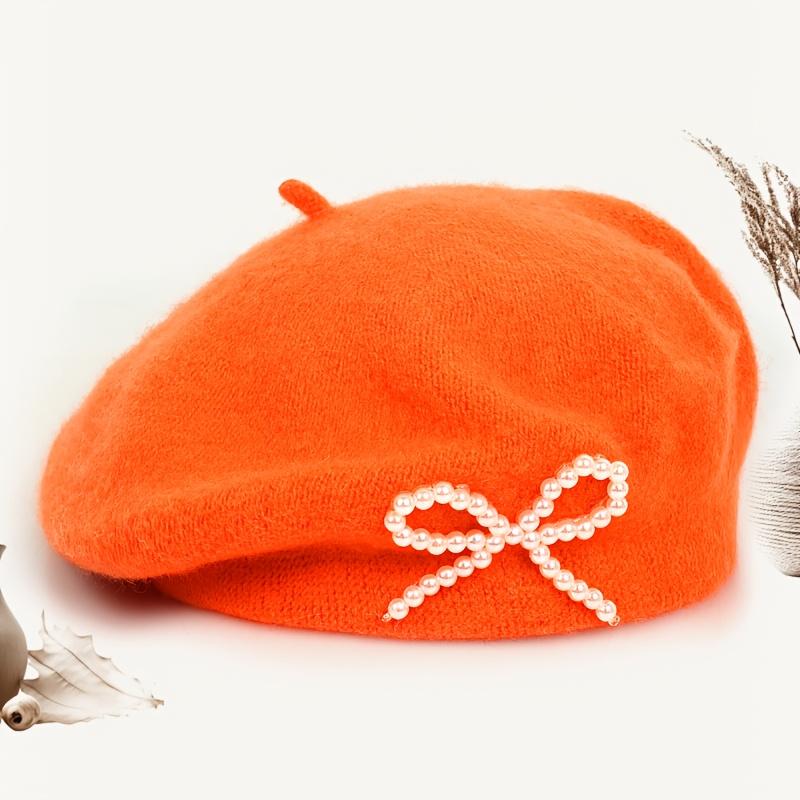 1pc Solid Color Women's New Bow Wool Beret, Suitable for Daily Use, Available in Multiple Colors