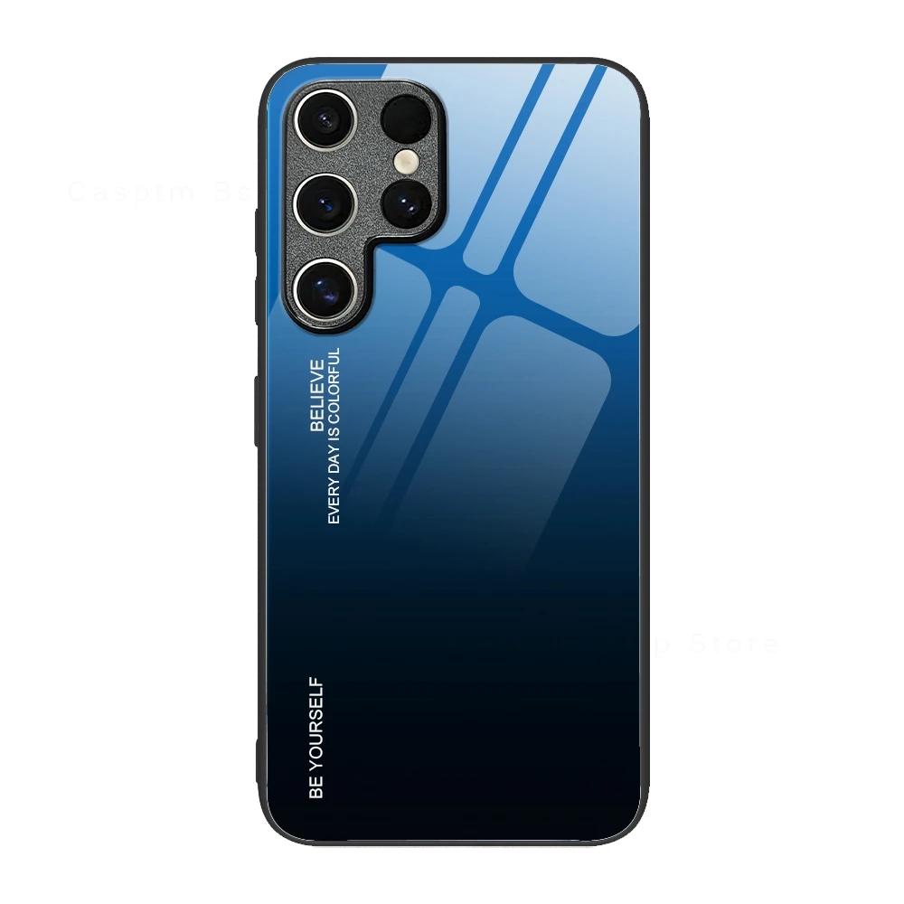 

Luxury Gradient Tempered Glass Phone Case For Samsung GalaxyS25 Ultra S25 Plus Cover For Samsung S24 S23 S22 Ultra Plus Cases S25 Ultra