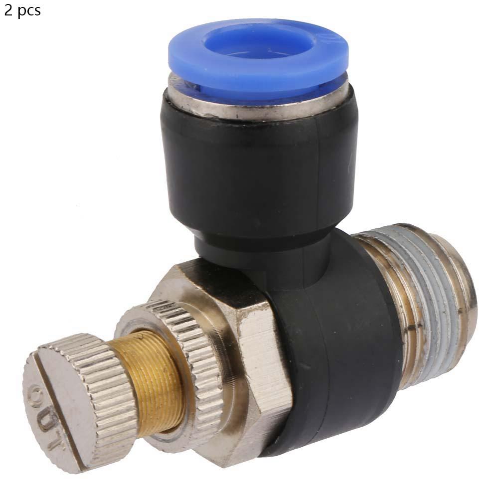 

2pcs Tube Air Flow Speed Controller Pipe Pneumatic Fitting Regulator Valve SL1003