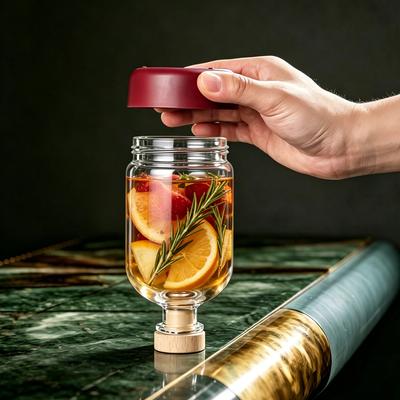 Inmeet Bar Professional 2PCS Immersion Bottle Set Multi-use Glass Bottle with Stopper for Wine Juice Oil Household Use