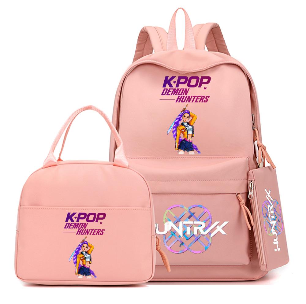 3 Stück/Set Süßer Anime K-Pop Bedruckter Rucksack mit Handtasche Federmäppchen für Teenager Schüler Junge Mädchen Schultasche Bücherrucksack Große Kapazität Reisetasche