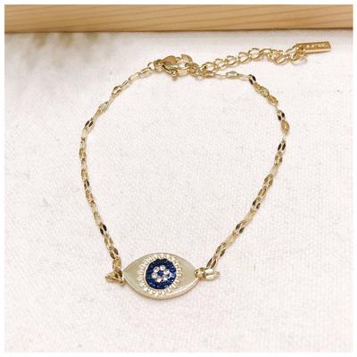 [R6366] - Designerarmband Stahl 'Cléopatra' blaugold (Auge) - 14x8mm