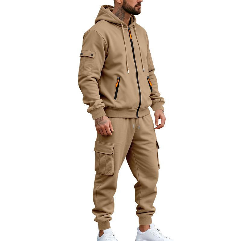 Men's Winter Hooded Fleece Two-Piece Tracksuit - New Fashion Style