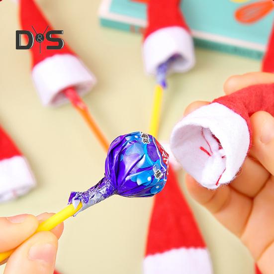 20 buc Căciulă de Crăciun Bomboane Capac de deget Decorare Acadele Pălării Mini Pălărie de Moș Crăciun Masă de Anul Nou Decor pentru cina Huse pentru sticle de vin Petreceri