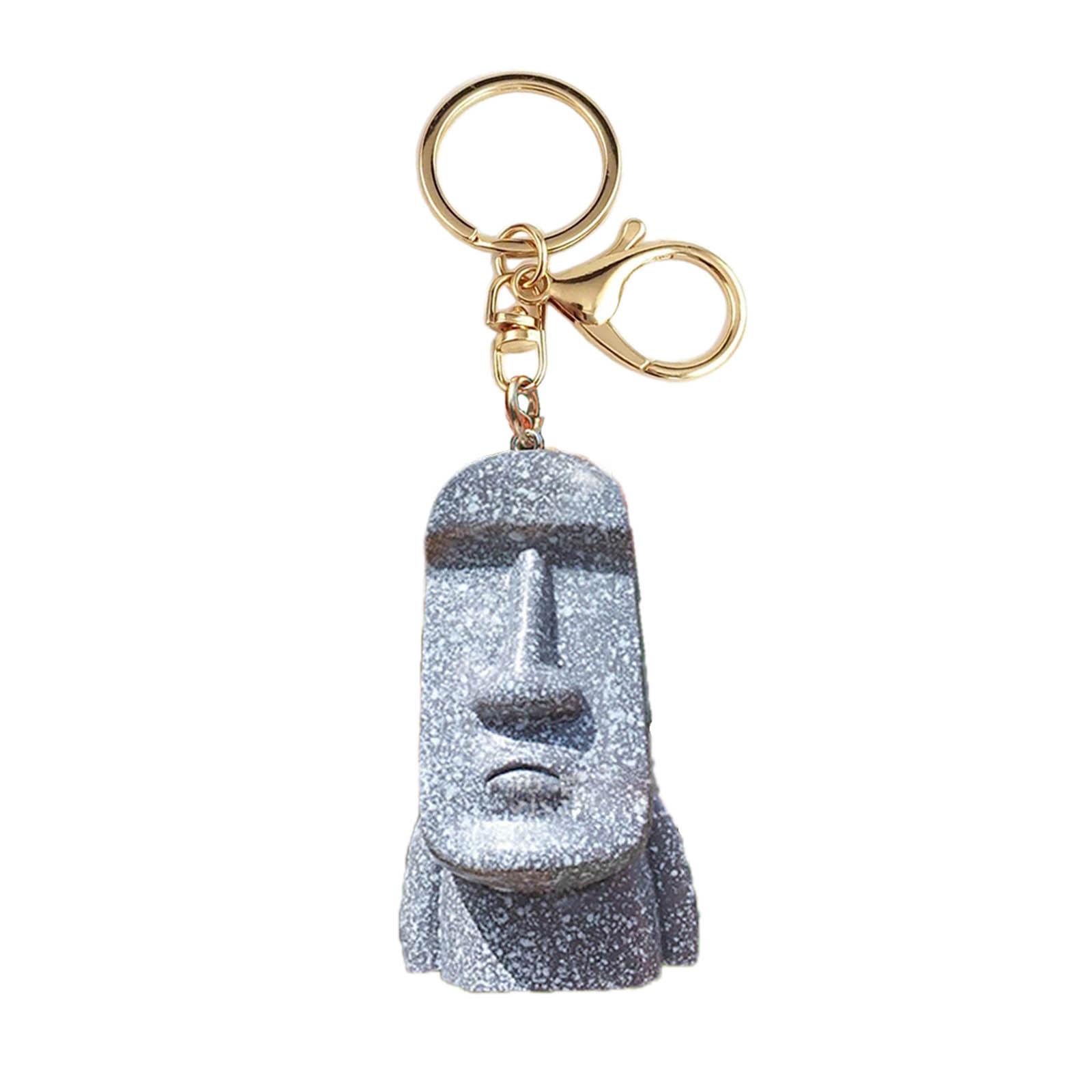 

Stylish Moai Figure Keychain Resin Alloy Material Key Jewelry Rapa Statue Key Holder Funny Keyring Perfect for Keys Bags 1