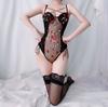 Sexy Ladies Mesh Embroidery Perspective Onesie Sexy Pure Sexy Underwear Set