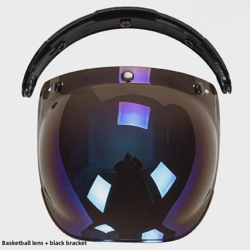 Japanese Three-Button Bubble Lens Motorcycle Helmet