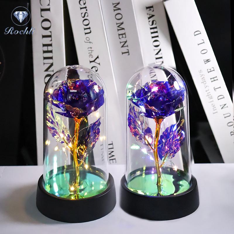 Eternal flower rose bouquet plastic cover glass cover birthday gift for girl girlfriend Qixi Festival Valentine's Day ornament