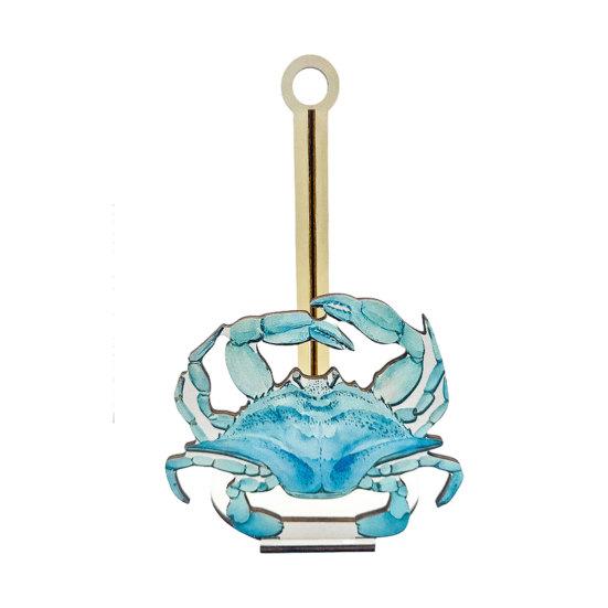 Yousheng Ocean Style Vertical Paper Towel Holder, Solid Wood Kitchen Paper Roll Stand with Seahorse Crab Sailboat Shell Design, Stylish Paper Towel C