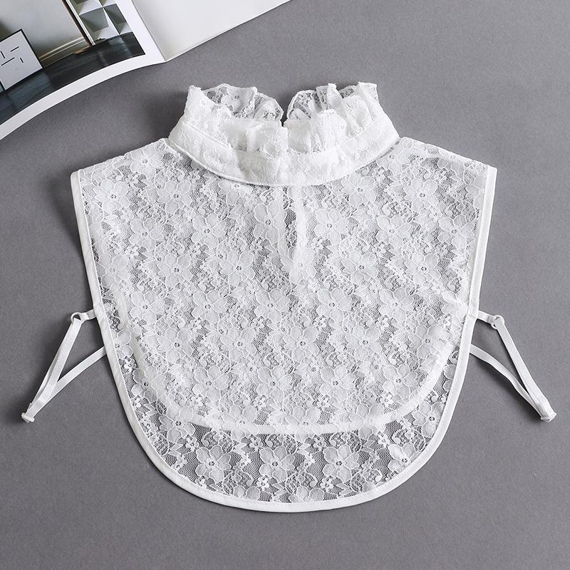 Fashion White Fake Collar Women Detachable Collars Black Woman False Collar Lace Removable Half Shirts Tie Top Collars Decor