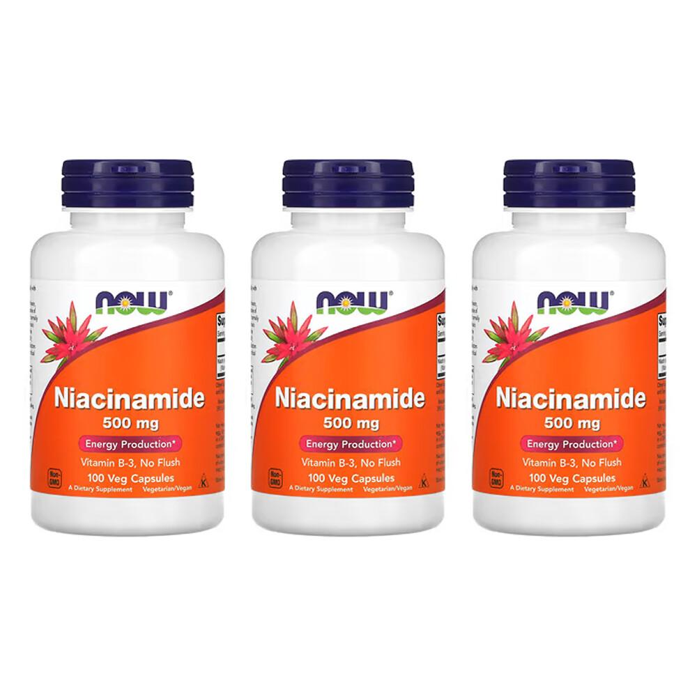 

Now Foods Niacinamide 500mg Veg Capsules, 100 Count - 3 Pack 100 pcs - 3 ea